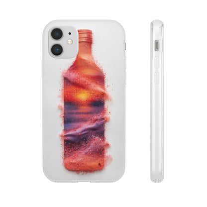 Galaxy Bottle Phone Case — Abstract Cosmic Beverage Design Flexible Case