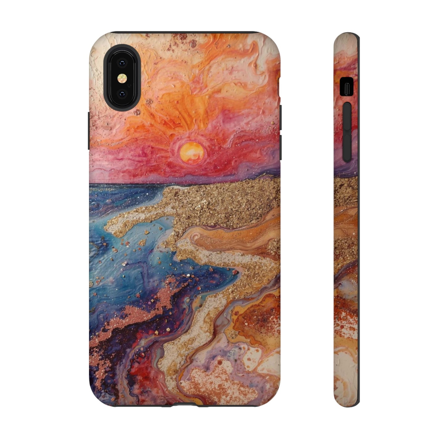 Sunset Coast Phone Case — Colorful Abstract Beach Art Tough Case