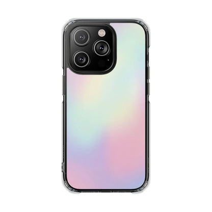 Clear Magnetic Impact Phone Case — Iridescent Pastel Backing
