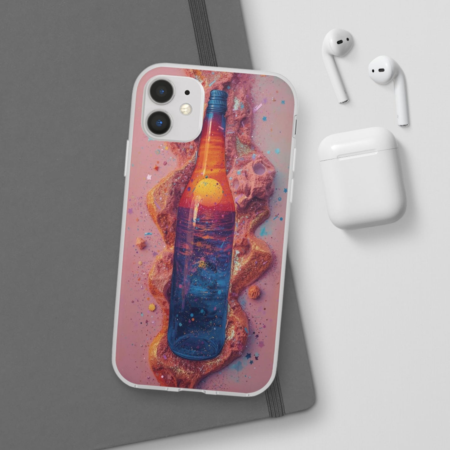 Phone Case — Surreal Sunset Bottle Art Flexible Protective Cover