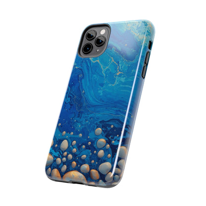 Blue Ocean Pebble Tough Phone Case — Protective Artistic Marble Design