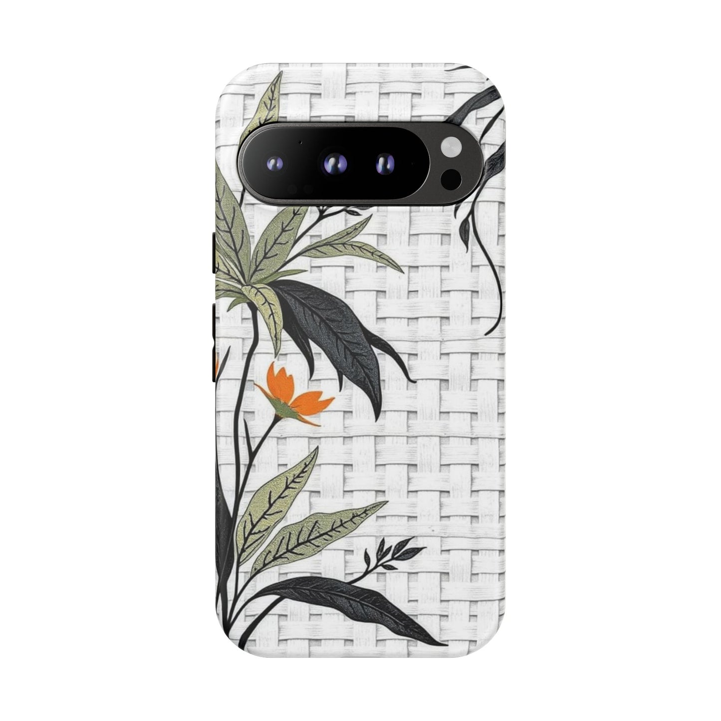 Floral Woven Tough Phone Case — Protective Botanical iPhone Cover