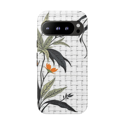 Floral Woven Tough Phone Case — Protective Botanical iPhone Cover