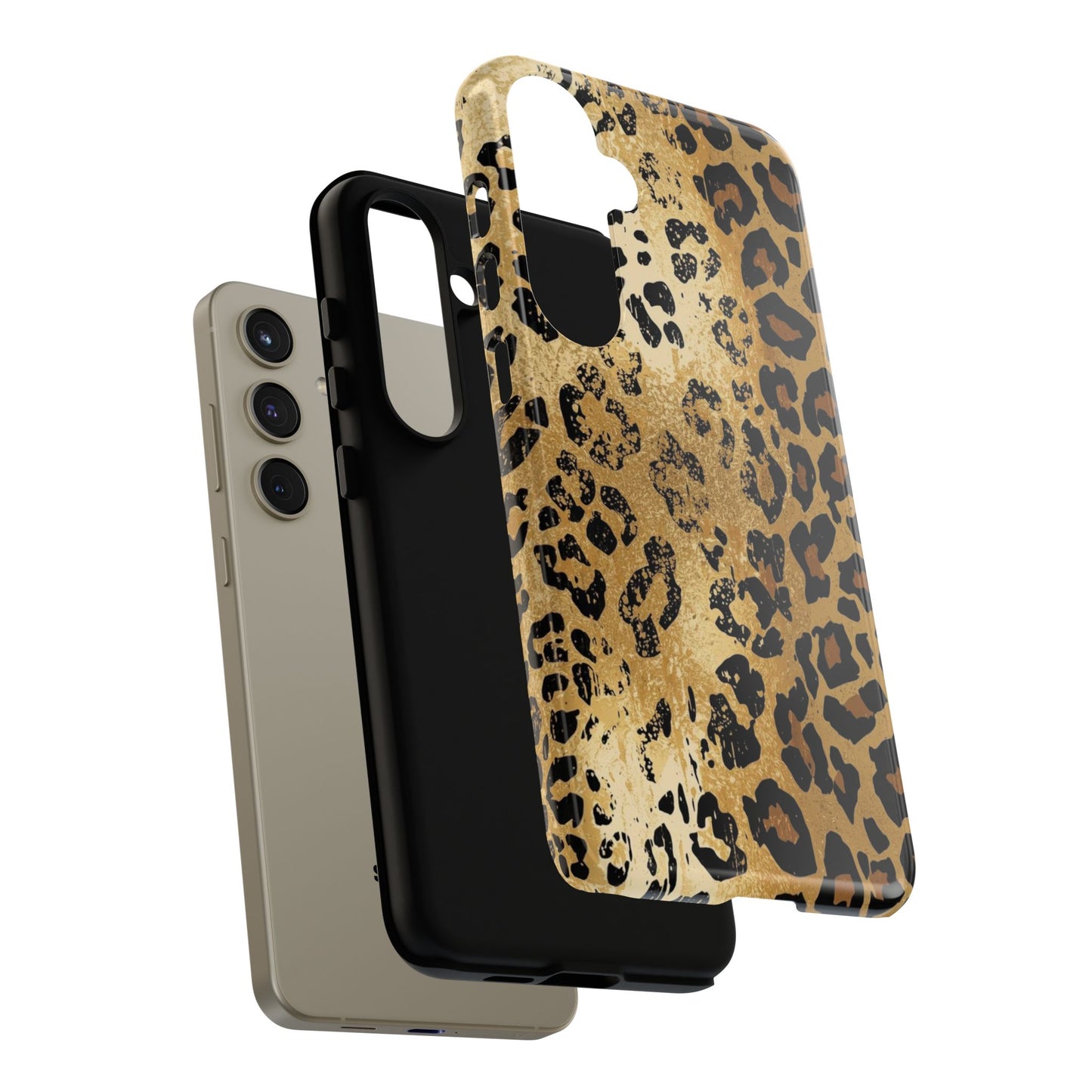 Leopard Print Tough Phone Case — Durable Protective iPhone Cover