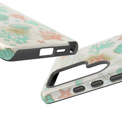 Seashell Coral Phone Case — Pastel Beach Shells Protective Tough Case