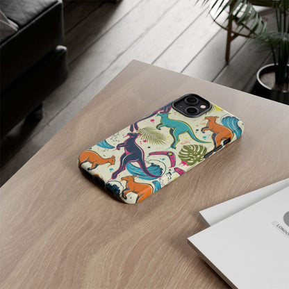 Tough Cases — Colorful Surfing Kangaroo Phone Case
