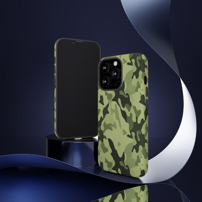 Camo Tough Phone Case — Military Green Protective iPhone Cover