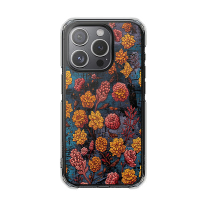 Clear Magnetic Impact Phone Case — Autumn Floral Pattern