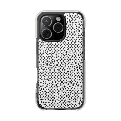 Clear Magnetic Phone Case — Black & White Speckled Pattern