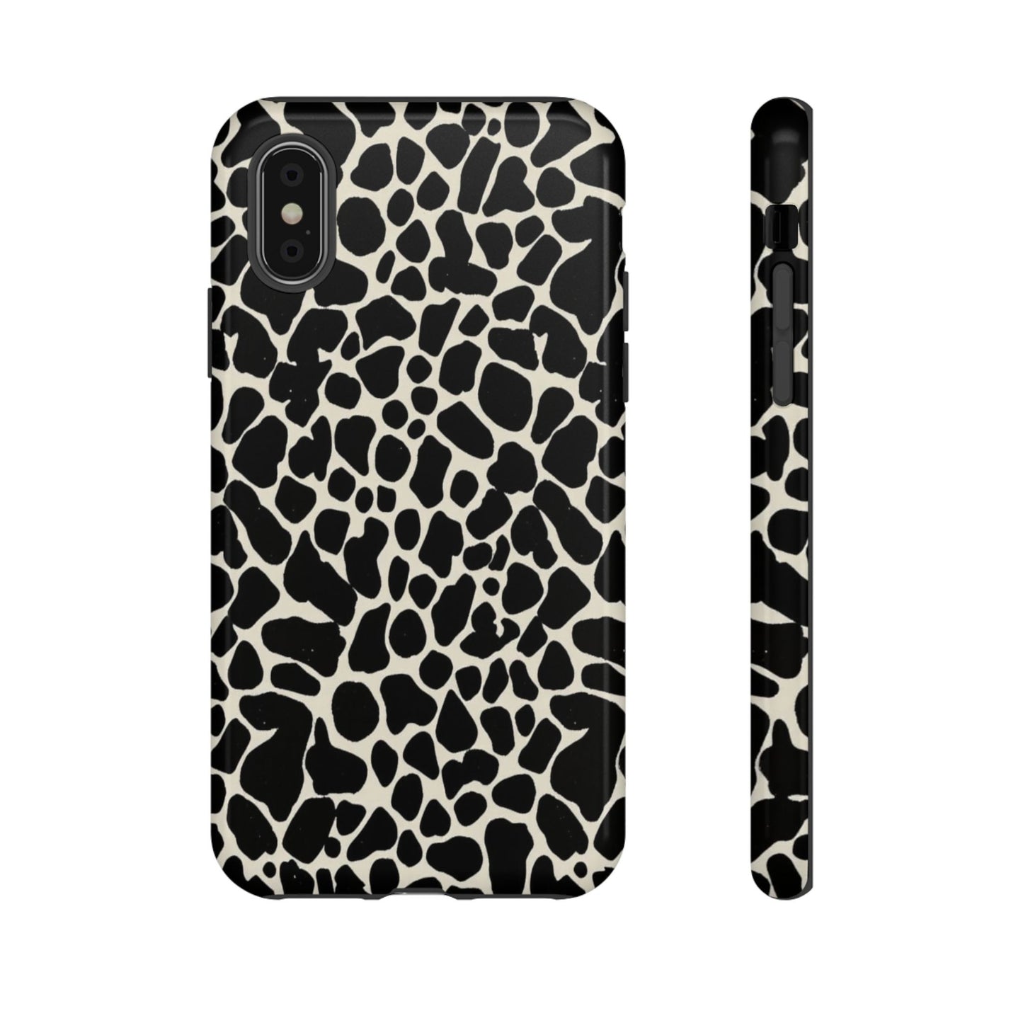 Black and White Cowhide Phone Case — Protective Tough Case
