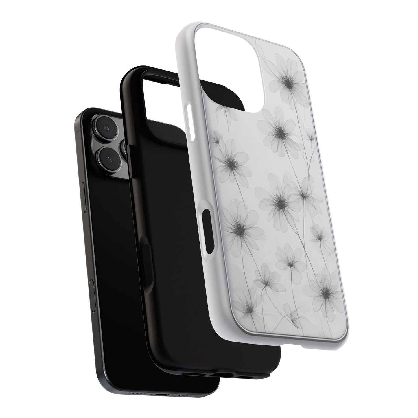 Tough Case — Black & White Floral Tough Phone Case