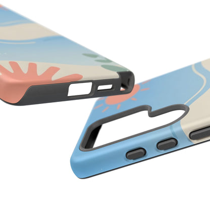 Beach Waves Tough Phone Case — Summer Sun & Seashell Protective Cover
