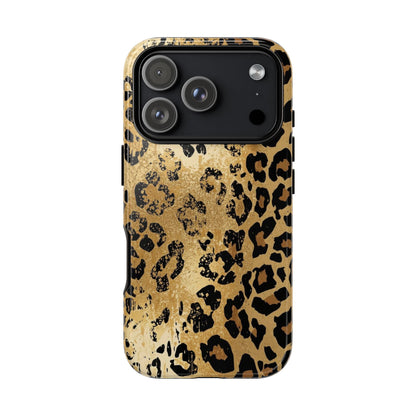 Leopard Print Tough Phone Case — Durable Protective iPhone Cover