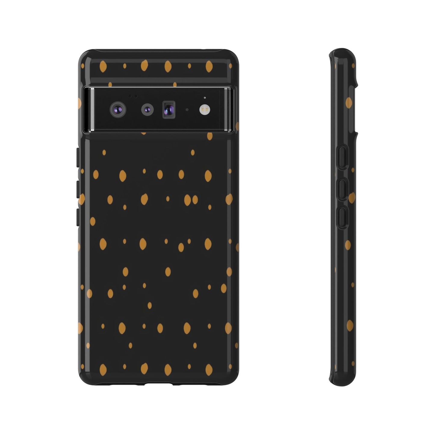 Black & Gold Dot Tough Phone Case — Protective Sparkle Pattern