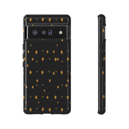 Black & Gold Dot Tough Phone Case — Protective Sparkle Pattern