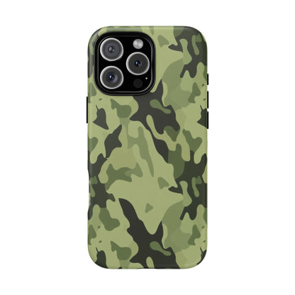 Camo Tough Phone Case — Military Green Protective iPhone Cover