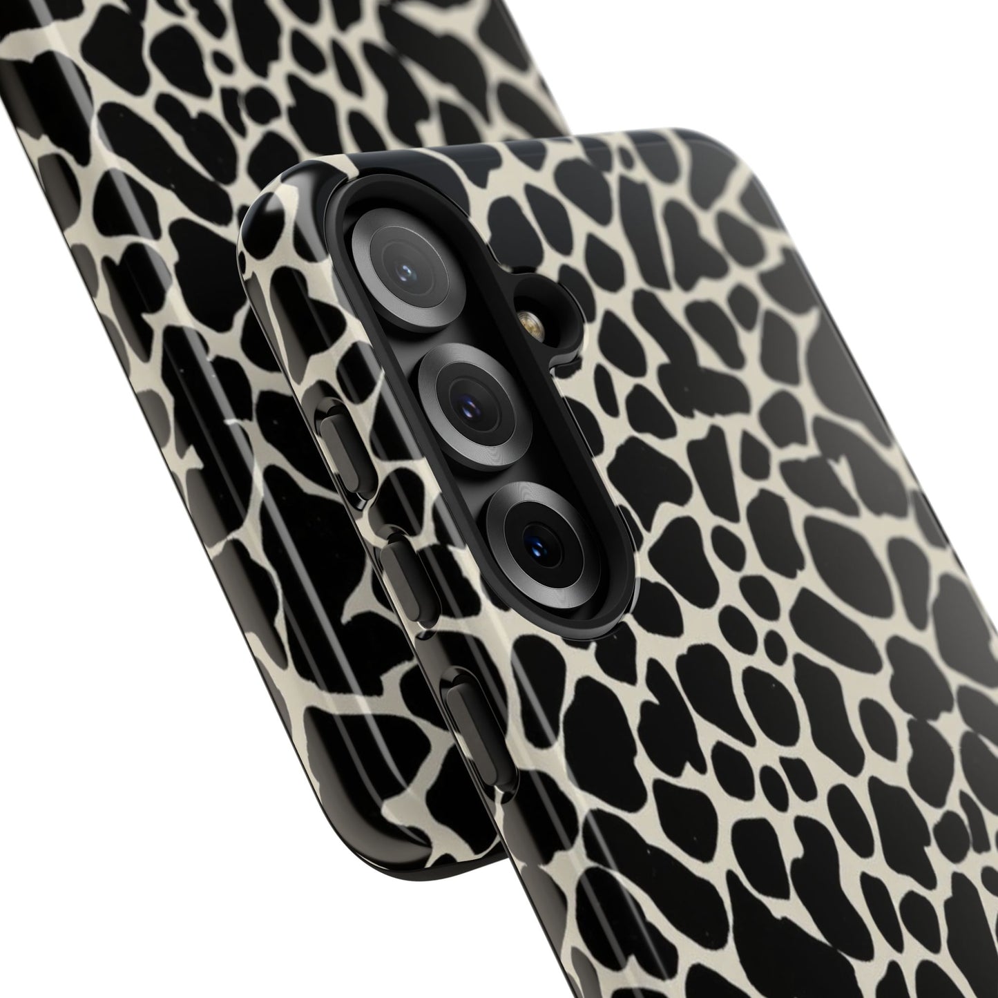 Black and White Cowhide Phone Case — Protective Tough Case
