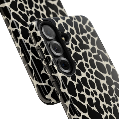 Black and White Cowhide Phone Case — Protective Tough Case