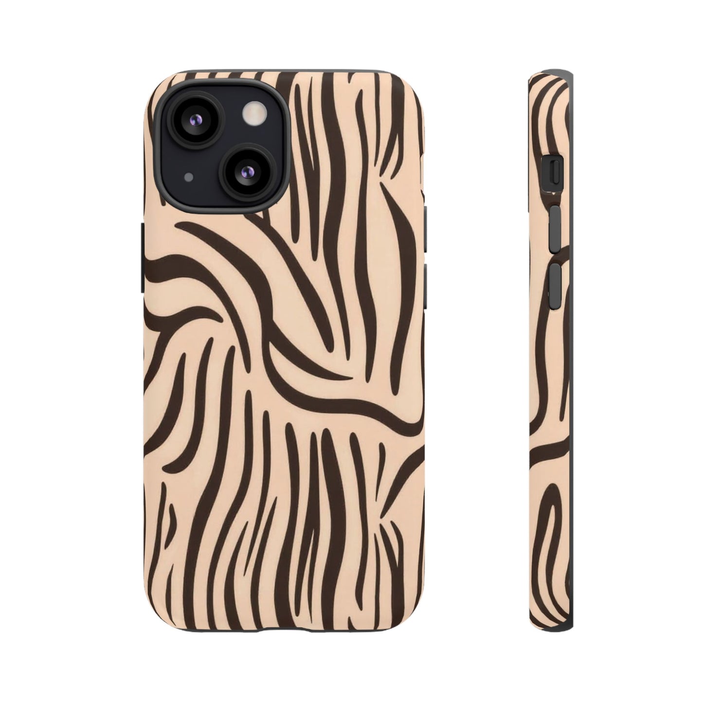 Zebra Stripe Tough Phone Case – Neutral Animal Print Protective Cover