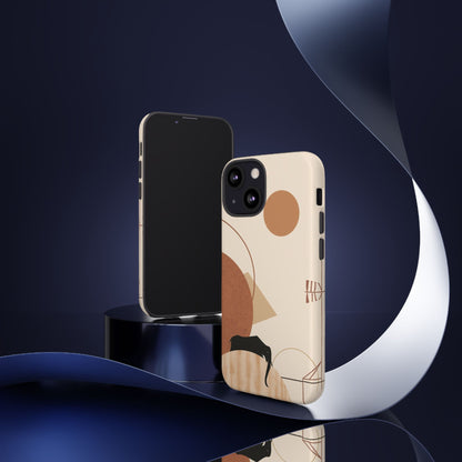 Abstract Earth Tones Phone Case — Minimal Geometric Design