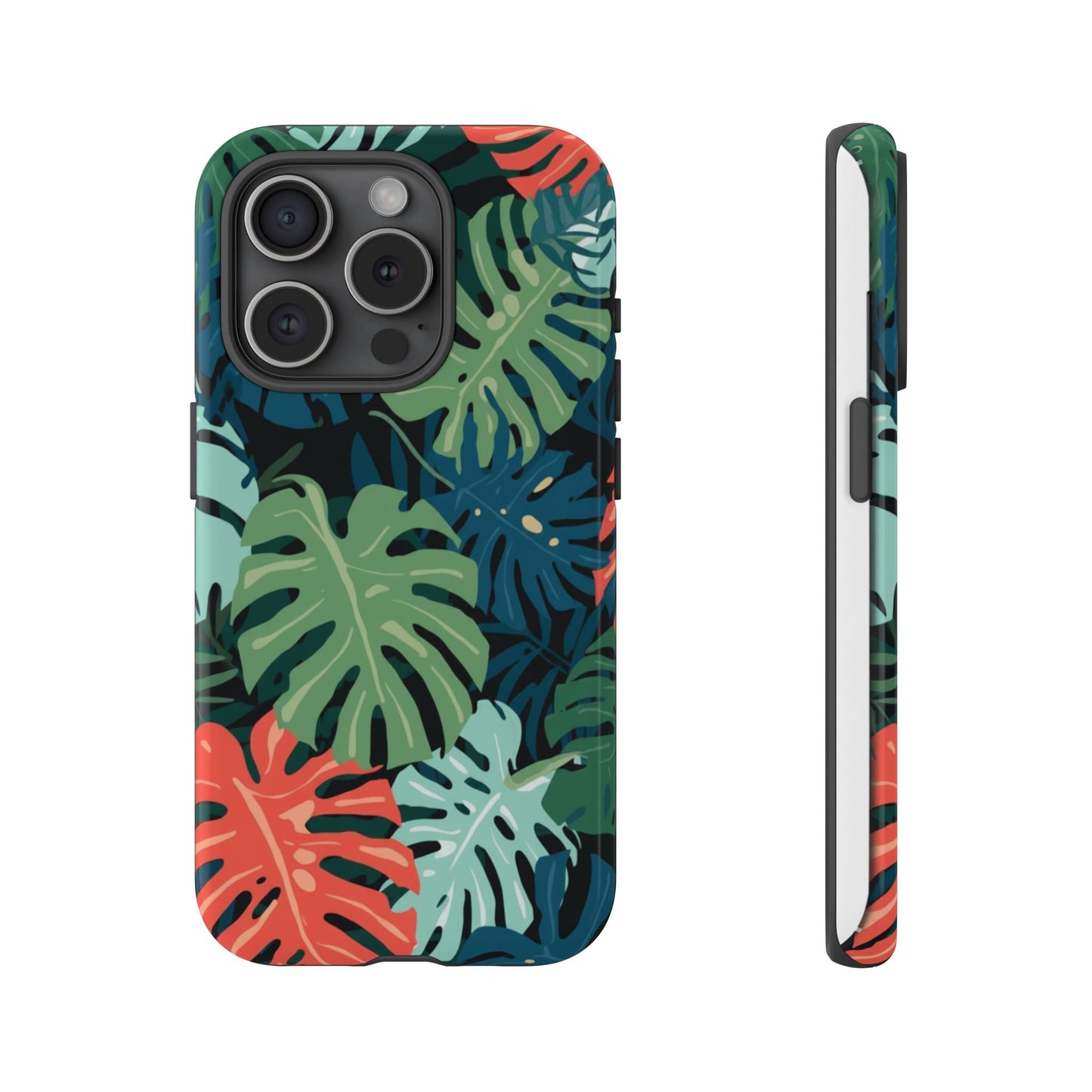Tropical Monstera Phone Case — Colorful Leaf Protective Tough Case