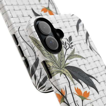 Floral Woven Tough Phone Case — Protective Botanical iPhone Cover