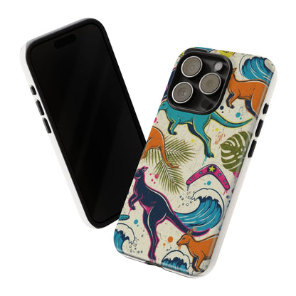 Tough Cases — Colorful Surfing Kangaroo Phone Case