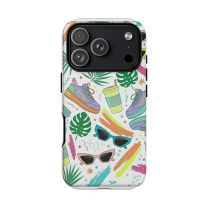 Tough Cases — Colorful Retro Sneakers & Sunglasses Phone Case