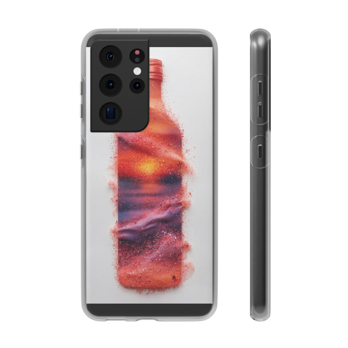 Galaxy Bottle Phone Case — Abstract Cosmic Beverage Design Flexible Case