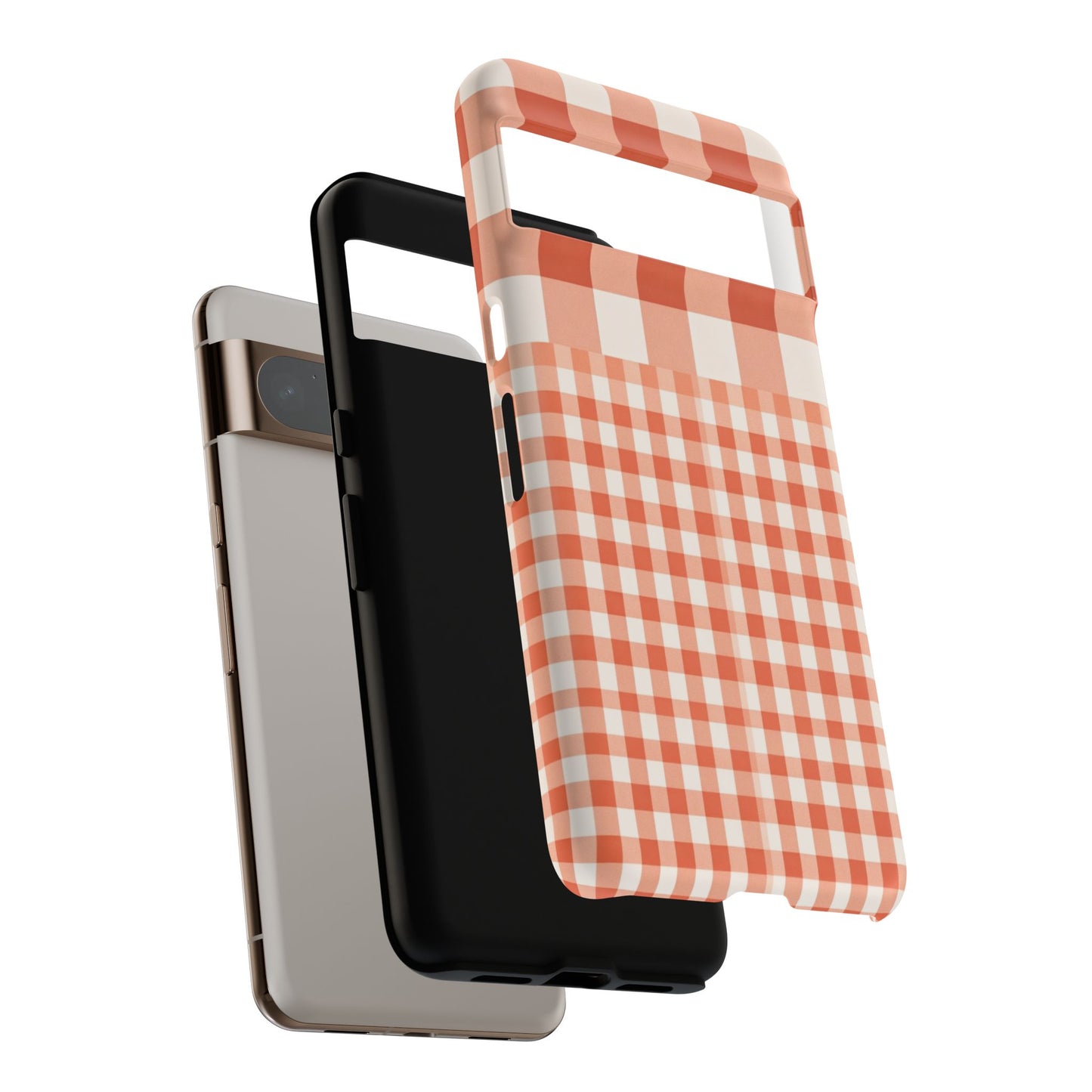 Buffalo Check Tough Phone Case — Orange Gingham Protective Cover