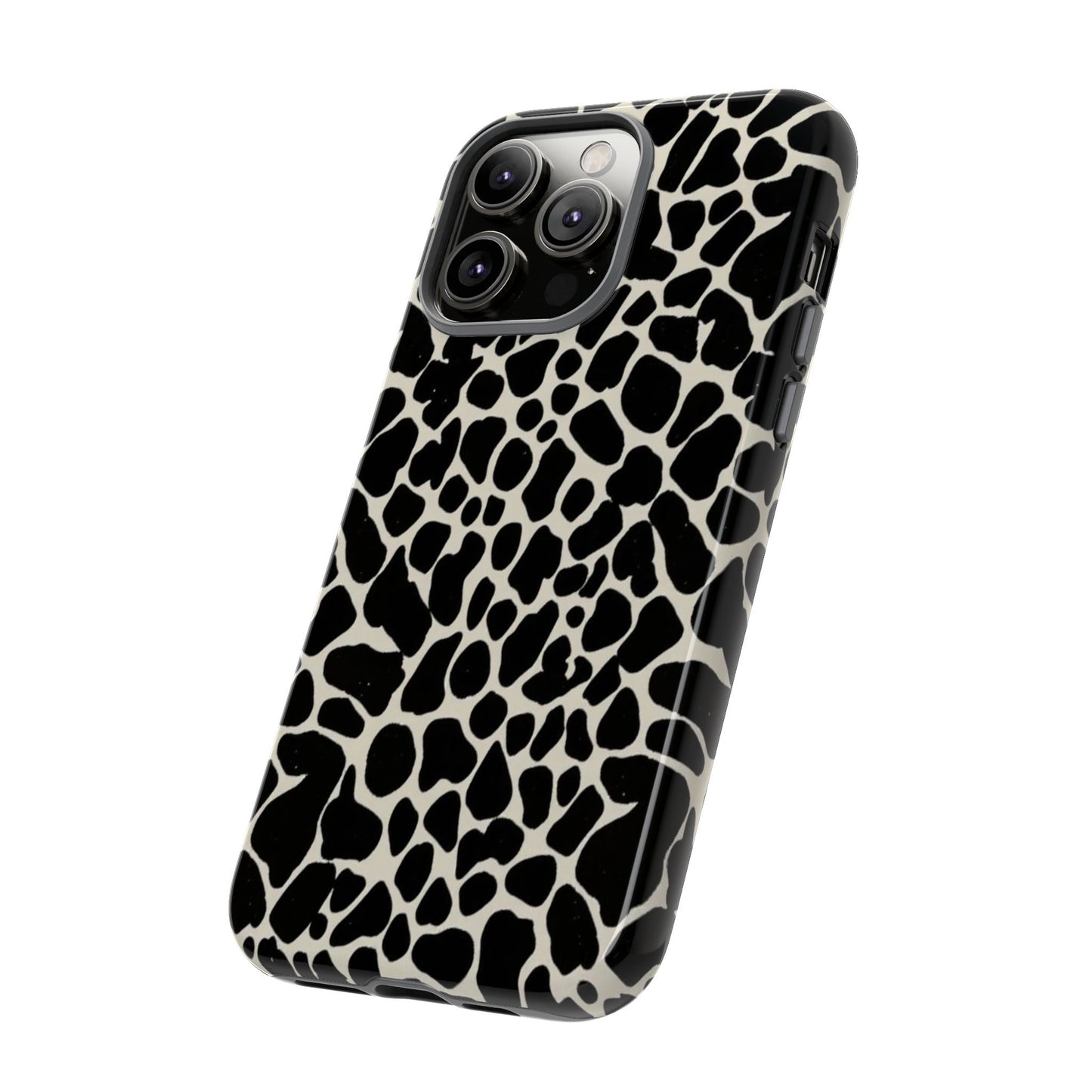 Black and White Cowhide Phone Case — Protective Tough Case
