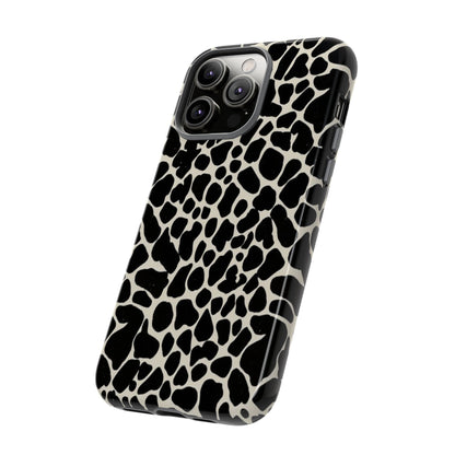 Black and White Cowhide Phone Case — Protective Tough Case