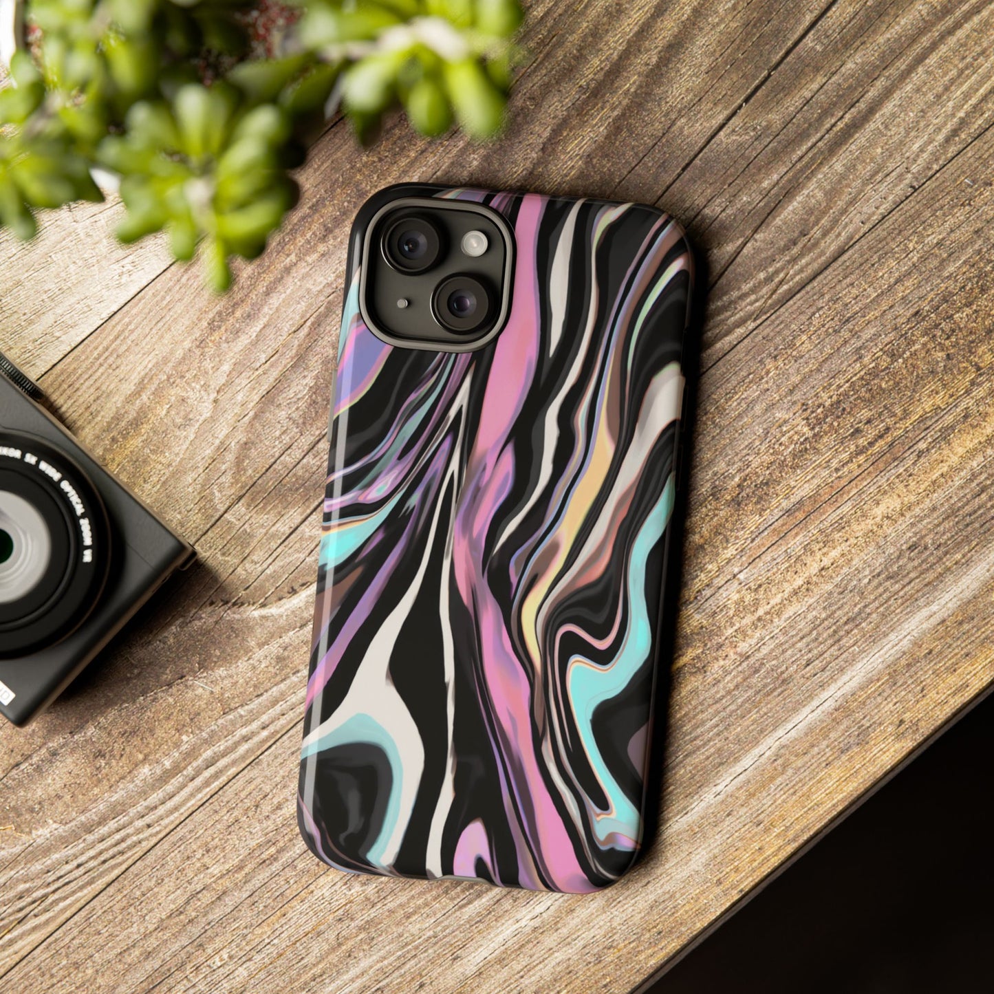 Abstract Marble Tough Phone Case — Pastel Swirl Protective Cover