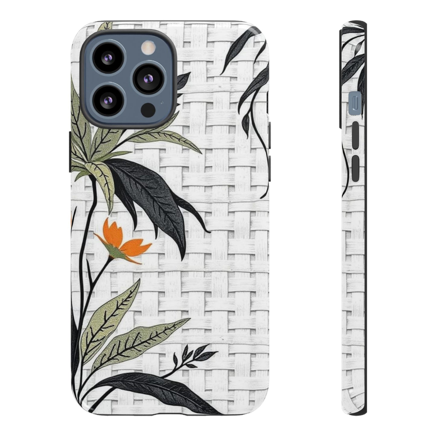 Floral Woven Tough Phone Case — Protective Botanical iPhone Cover