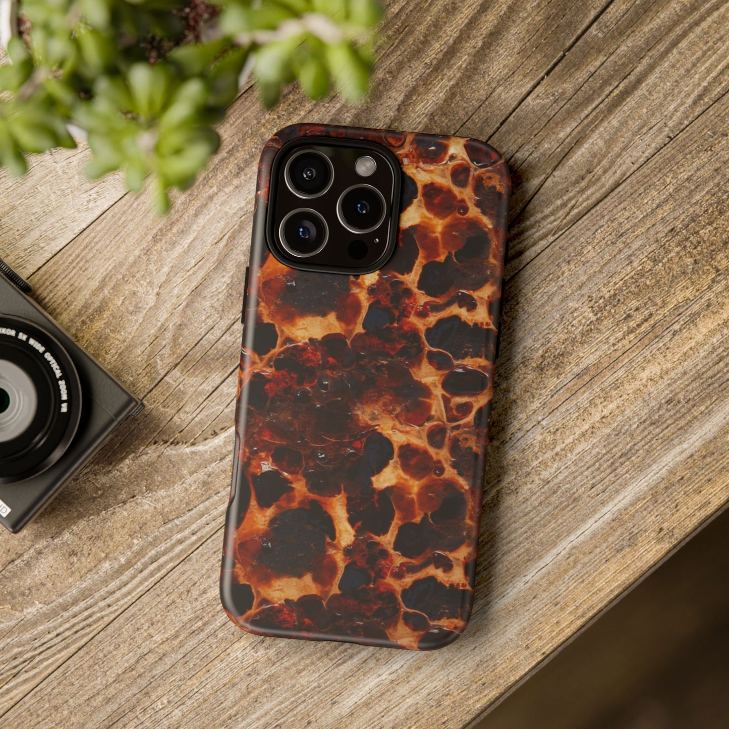 Tortoiseshell Phone Case — Protective iPhone Cover with Classic Amber Pattern