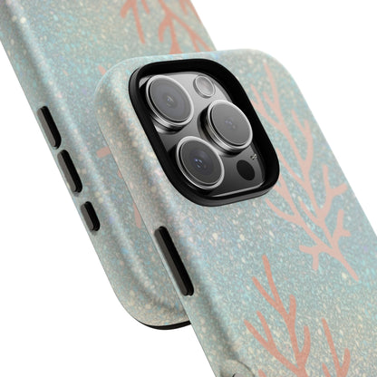 Seafoam Sparkle Phone Case – Coral & Seashell Tough Case
