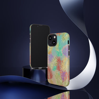 Tropical Palm Leaf Tough Phone Case – Colorful Pastel Botanical Protection