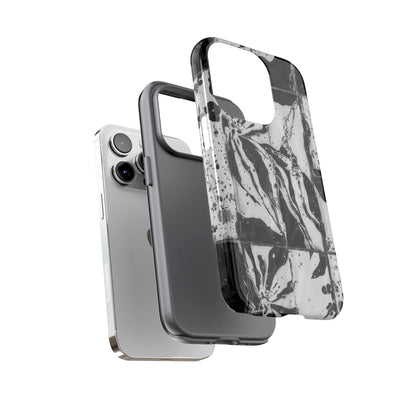 Monochrome Tile Floral Tough Phone Case