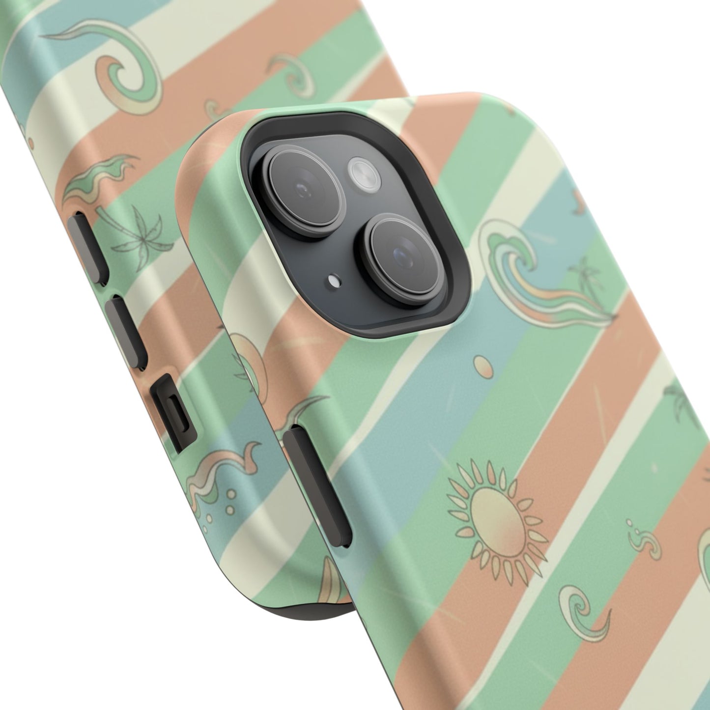 Magnetic Impact-Resistant Phone Case — Retro Surf Stripes