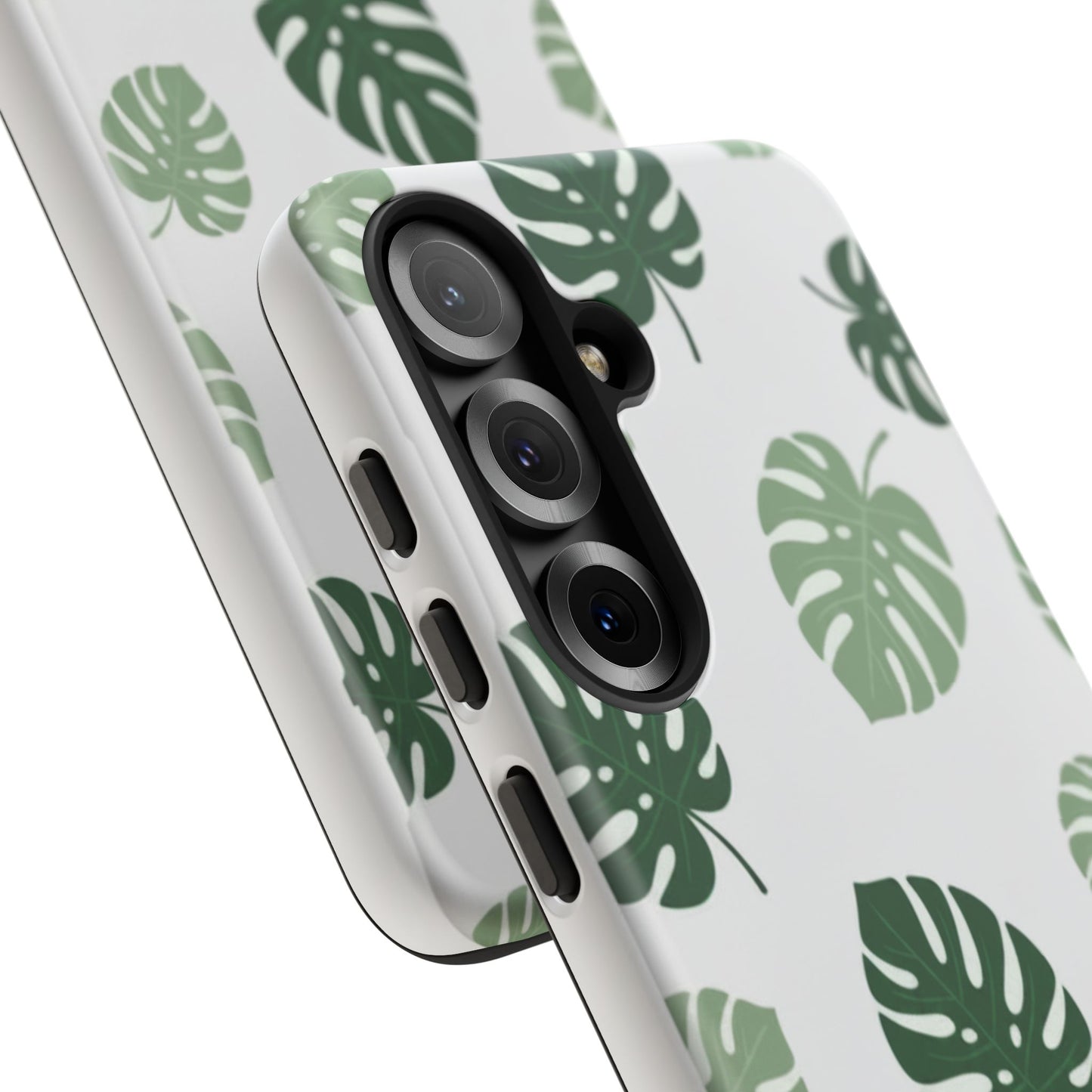 Monstera Leaf Tough Phone Case – Tropical Green Palm Pattern Protective Cover