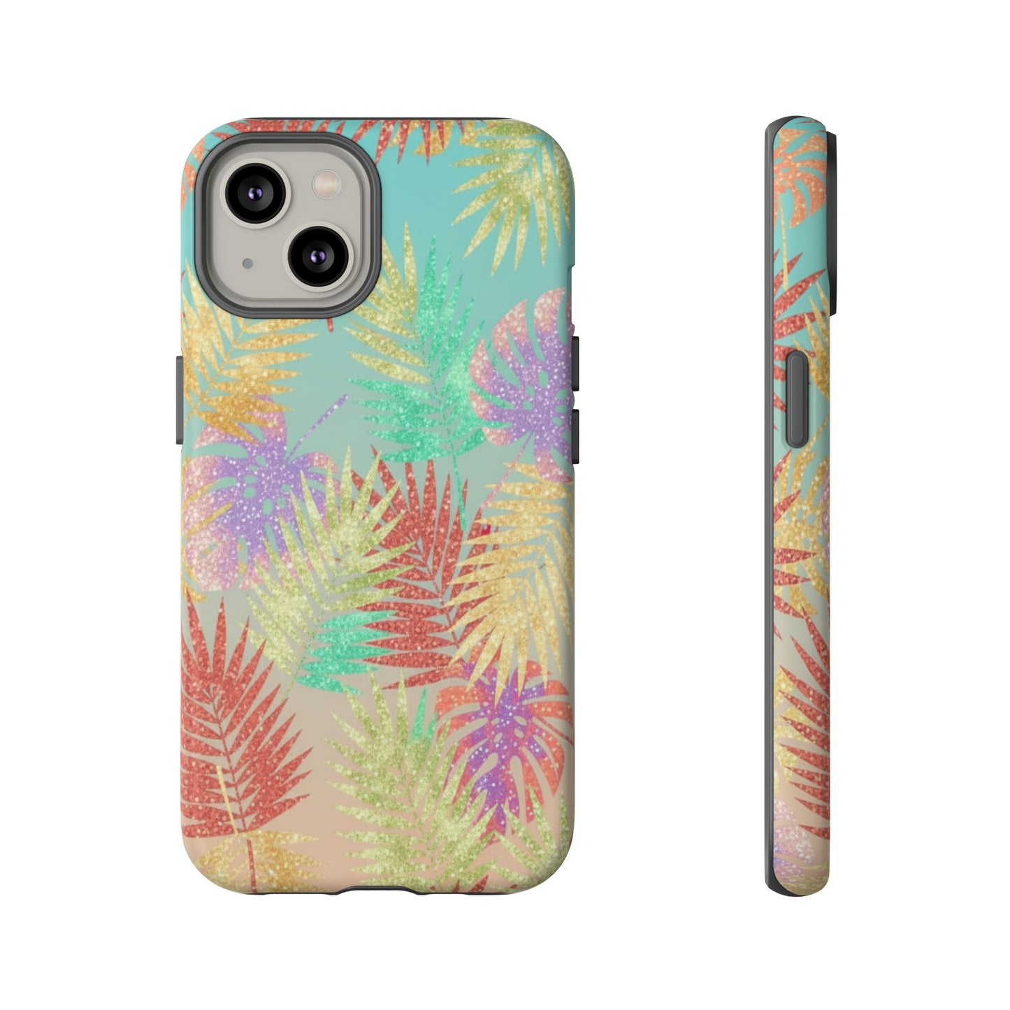 Tropical Palm Leaf Tough Phone Case – Colorful Pastel Botanical Protection