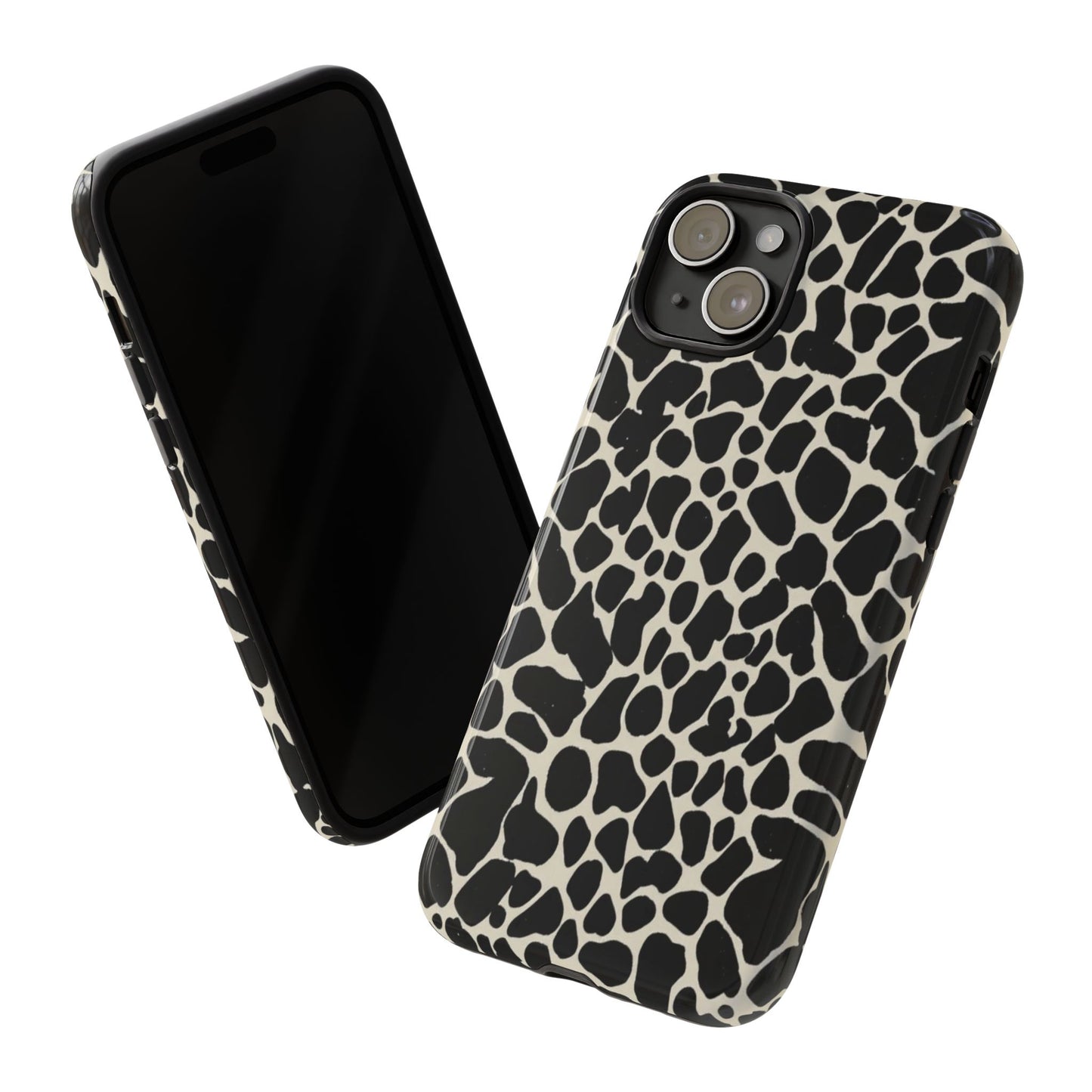 Black and White Cowhide Phone Case — Protective Tough Case