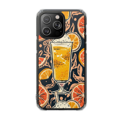Clear Magnetic Phone Case — Citrus Beer Glass Design