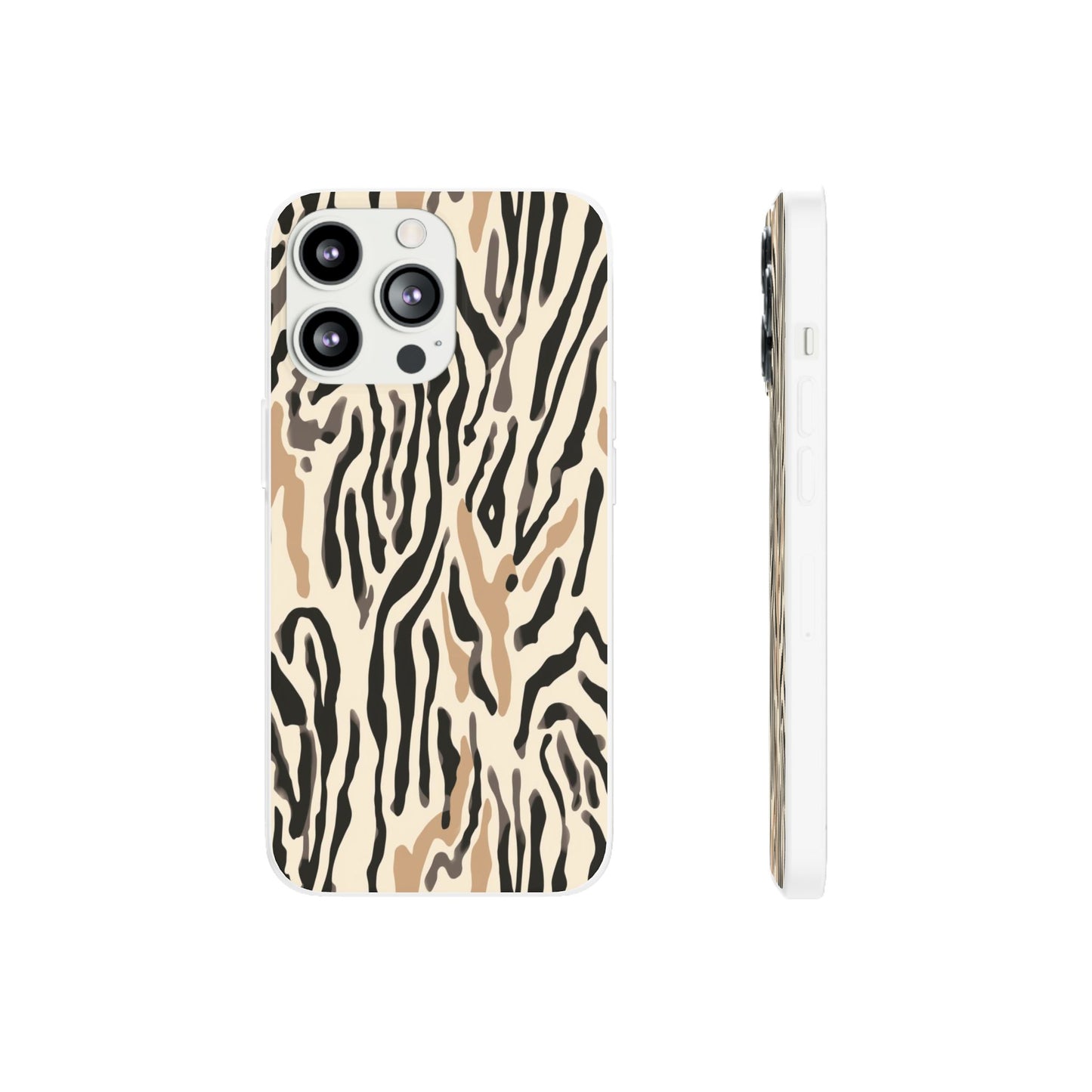 Zebra Stripe Phone Case – Neutral Animal Print Flexi Case