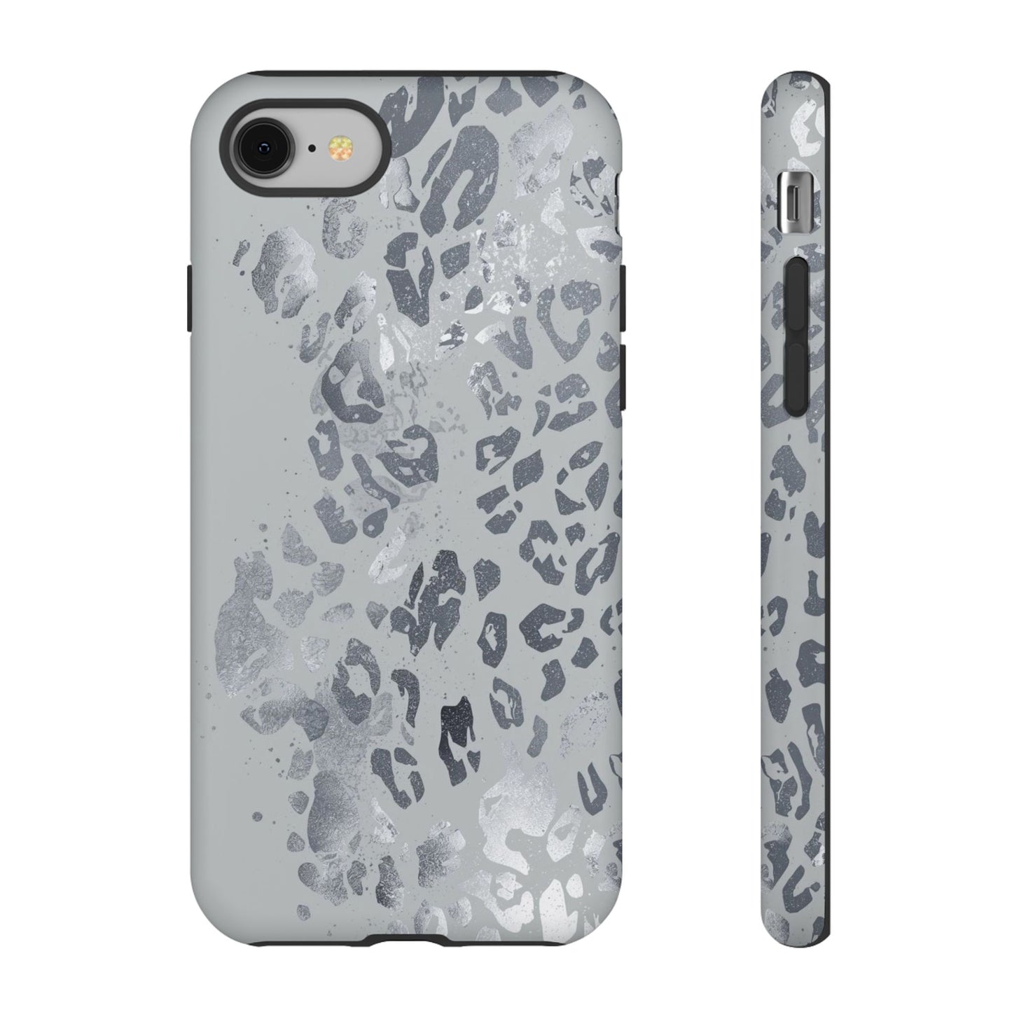 Gray Leopard Print Tough Phone Case