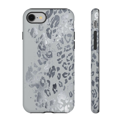 Gray Leopard Print Tough Phone Case