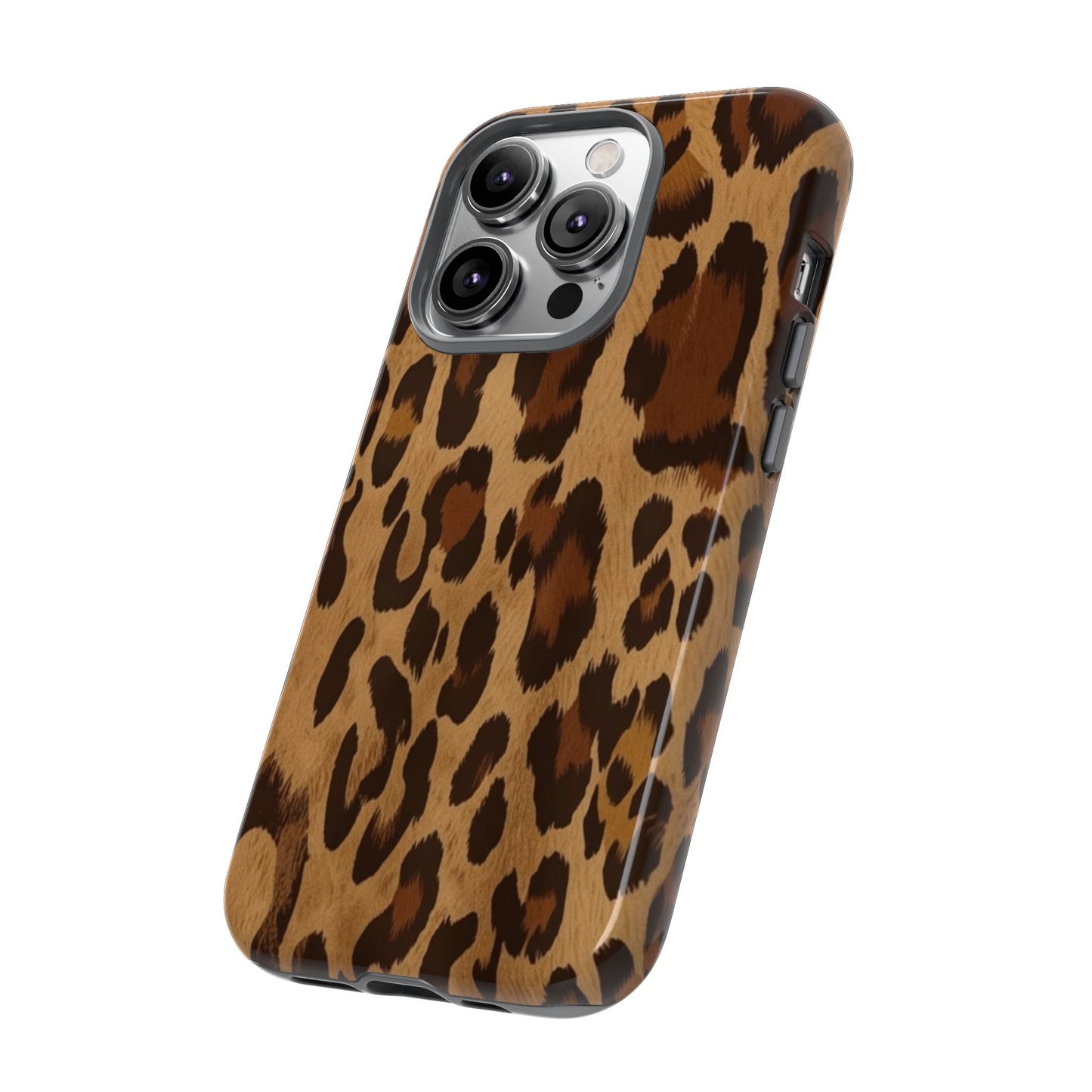 Leopard Print Tough Phone Case — Durable Animal Print Protective Cover