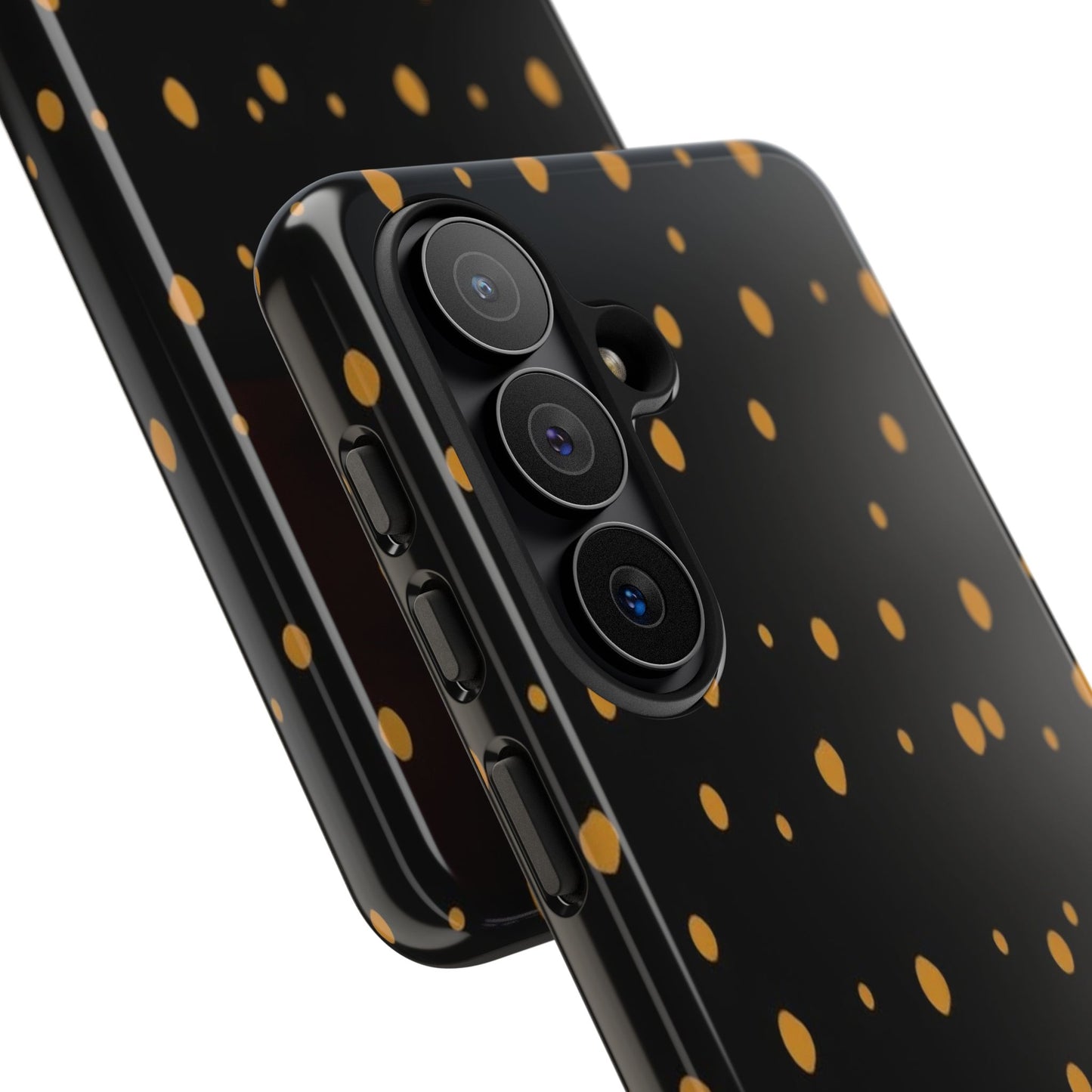 Black & Gold Dot Tough Phone Case — Protective Sparkle Pattern
