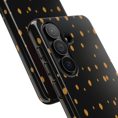 Black & Gold Dot Tough Phone Case — Protective Sparkle Pattern