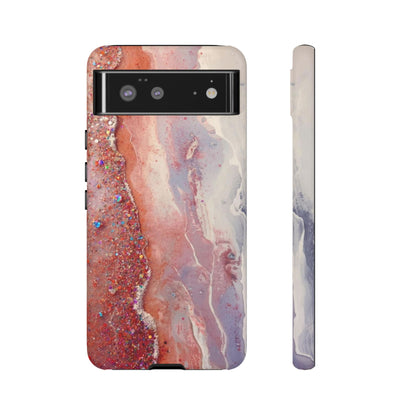 Marbled Rose Gold Galaxy Phone Case — Protective Tough Case
